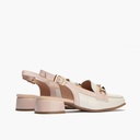 Mocasin punta cuadrada talon abierto mujer con hebilla en piel charol ROSA (3)