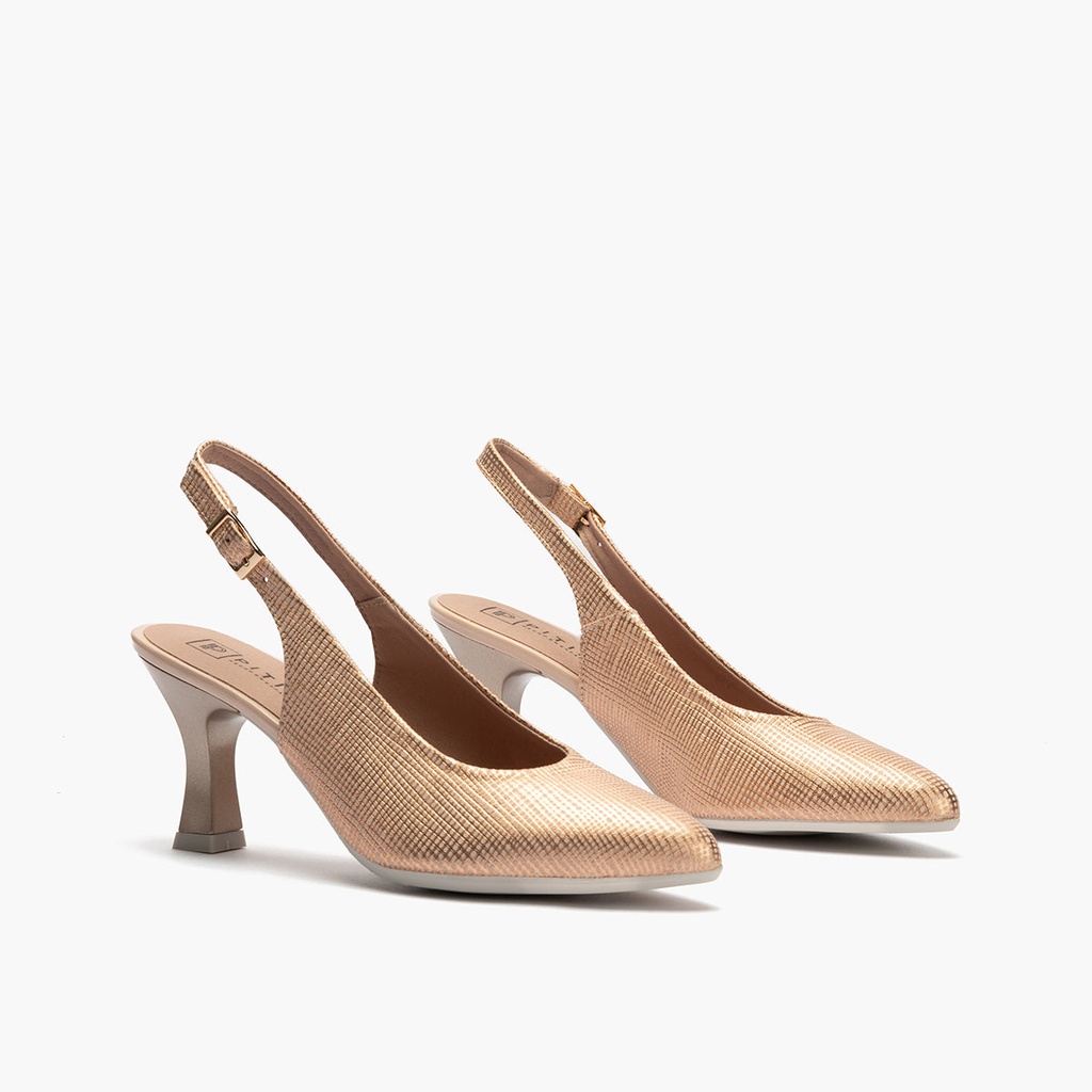 Zapato destalonado con tacón alto y punta fina Nude (1)