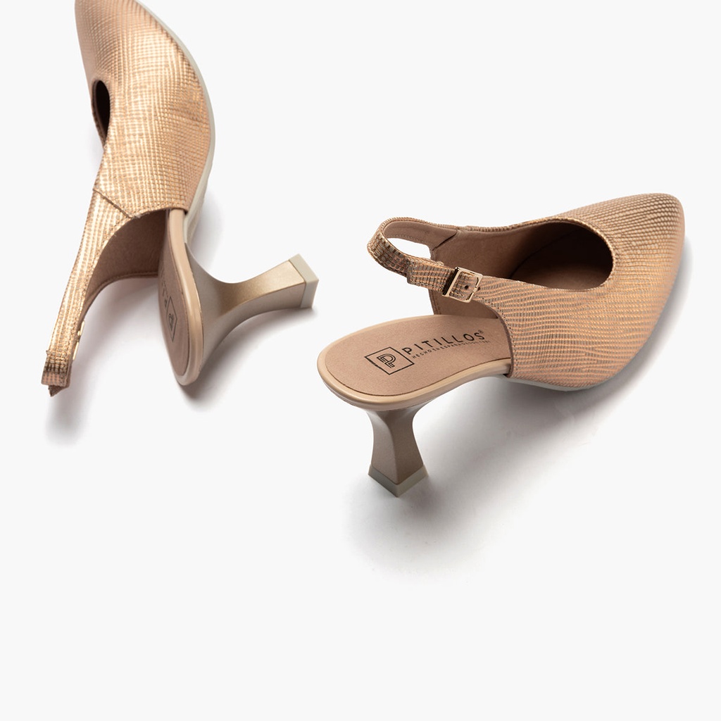 Zapato destalonado con tacón alto y punta fina Nude (3)