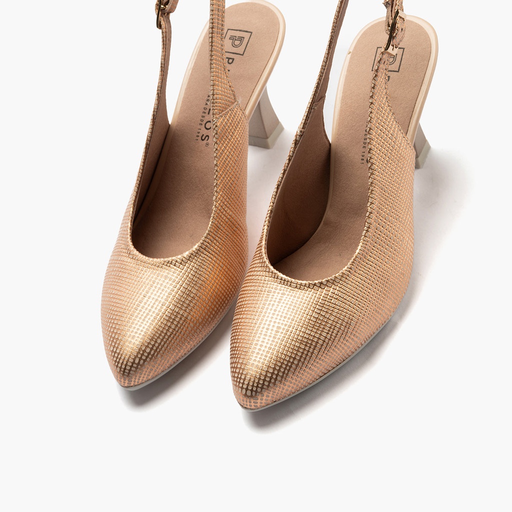 Zapato destalonado con tacón alto y punta fina Nude (4)