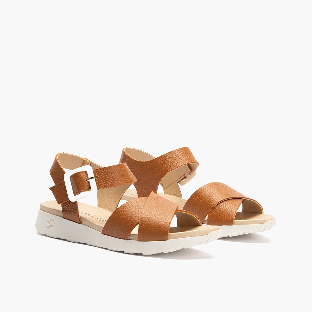 Sandalia deportiva con cruzados y pulsera Cuero (1)