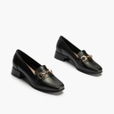 Mocasin con adorno metal mujer en piel napa NEGRO (2)