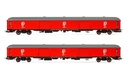 RENFE, set de 2 furgónes DD-8100, decoración rojo Paquexpres, ép. V (1)