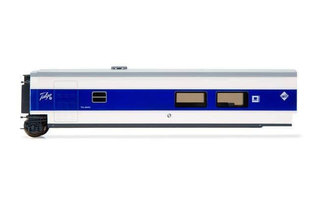 RENFE, Talgo Pendular, coche cafeteria, decoración azul/blanco 'Largo Recorrido', ép. V (1)