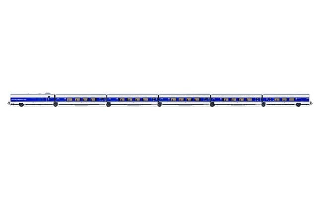 RENFE, Talgo Pendular, set de 6 coches, decoración azul/blanco 'Largo Recorrido', ép. V (1)