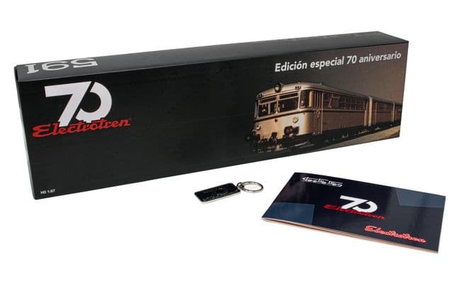 RENFE, set de 3 unidades, automotor diésel ”Ferrobus”, serie 591.300, con matrícula UIC, ep. IV, con decoder de sonido - 70° Aniversario Electrotren (2)