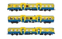 RENFE, set de 3 unidades, automotor diesel 592 en versión azul/amarillo, ép. IV-V, con decoder digital (3)
