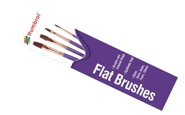 Flat Brush Pack - (Sizes: 3/5/7/10) (1)