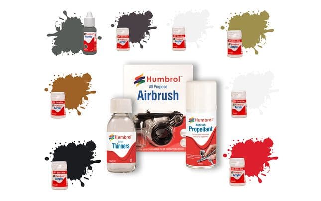 Humbrol Acrylic Paint and Airbrush Bundle (1)