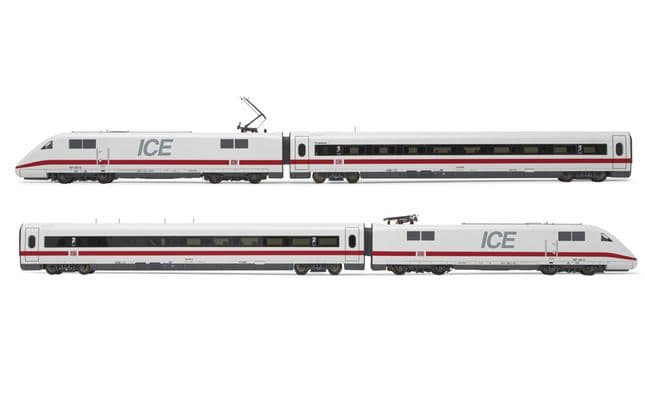 DB AG, set di 4 unità, elettrotreno ad alta velocità ICE 1 BR 401, livrea bianca/rossa, composto da locomotiva motorizzata, locomotiva folle e 2 carrozze intermedie, Tz 157 "Landshut", ep. VI (1)