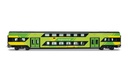 FS Trenitalia, set di 2 carrozze intermedie Vivalto a due piani, nuova livrea “Regionale” verde/gialla (2)