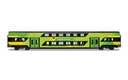 FS Trenitalia, set di 2 carrozze intermedie Vivalto a due piani, nuova livrea “Regionale” verde/gialla (3)