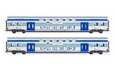 FS Trenitalia, set di 2 carrozze intermedie Vivalto, livrea "Vivalto" bianca con fasce verde/blu, ep. VI (1)