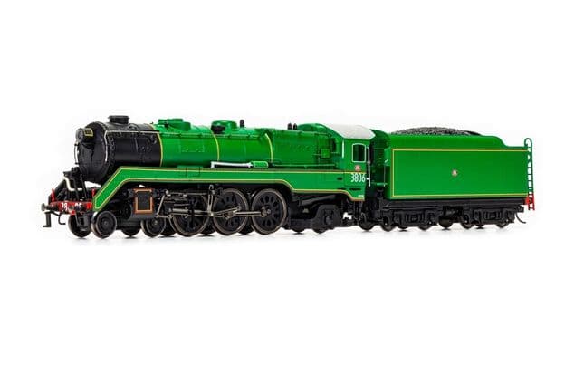 NSW, locomotiva a vapore classe C38 "Pacific" 4-6-2 #3806, livrea nera/verde, ep. III (1)