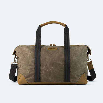 Craft Heritage Khaki Waxed Canvas and Leather Weekender Travel Bag (2)
