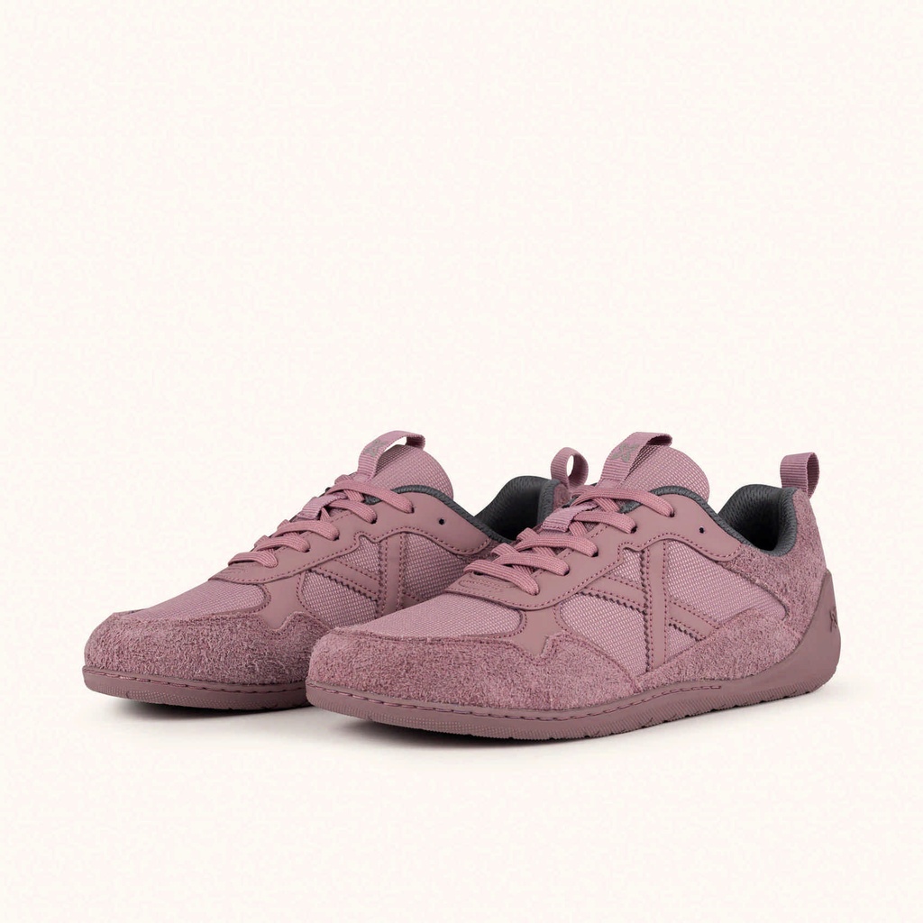 MUNICH FLEXING 10 Mauve and dusty pink Wild Feet "Barefoot" sneakers with wide toe box (6)