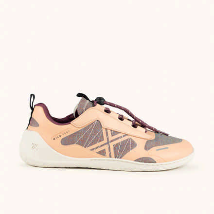 MUNICH FREESTEP 05 Salmon and mauve Wild Feet "Barefoot" sneakers with wide toe box (2)