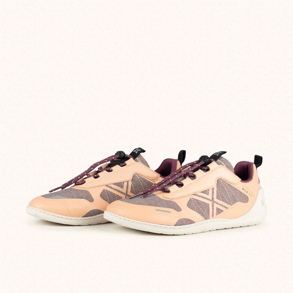 MUNICH FREESTEP 05 Salmon and mauve Wild Feet "Barefoot" sneakers with wide toe box (6)