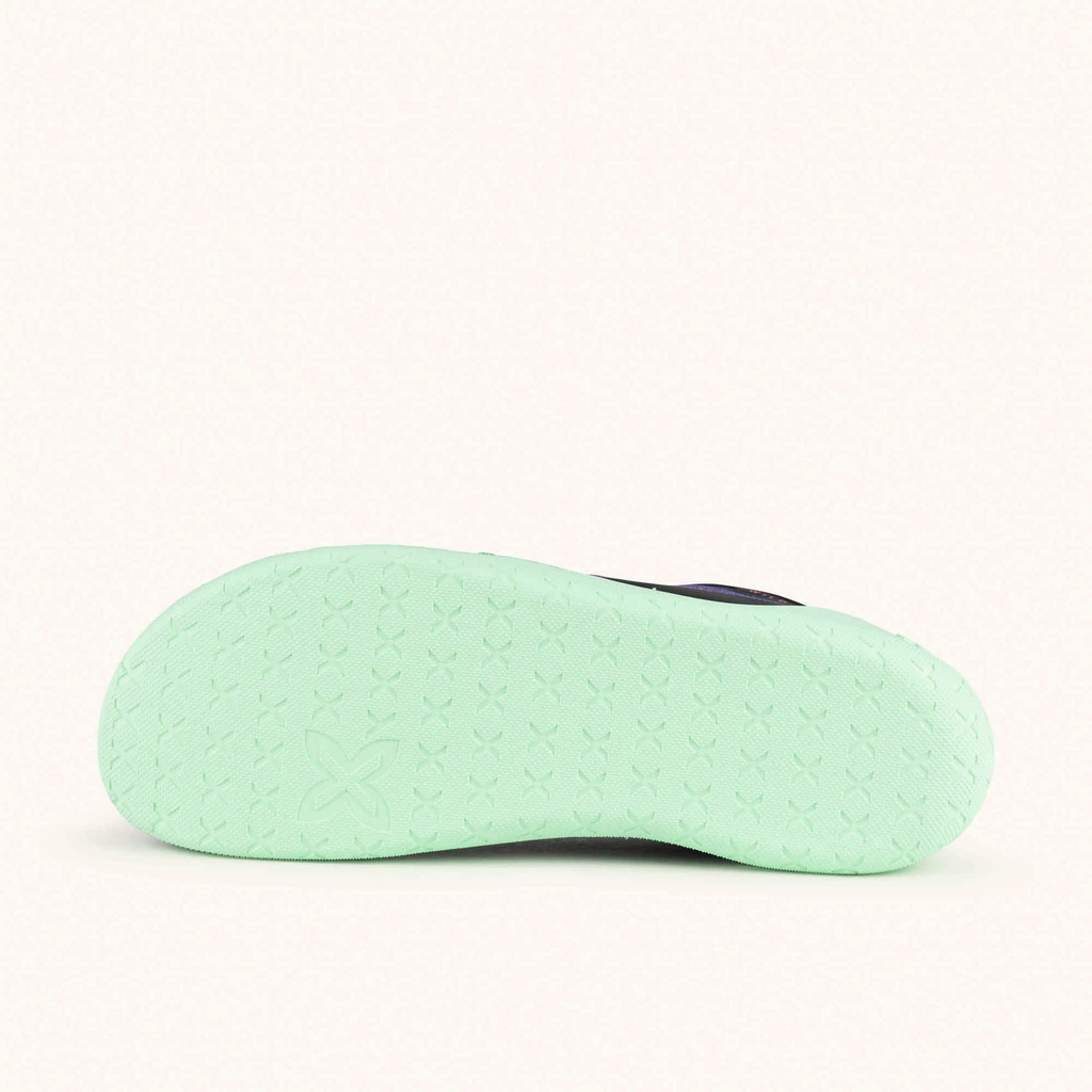 MUNICH FREESTEP 08 Black and purple Wild Feet "Barefoot" sneakers with mint green sole (5)