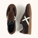 MUNICH BARRU 231 Chocolate brown and tan leather sneakers with white "X" (7)