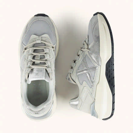 MUNICH BARRU 231 Chocolate brown and tan leather sneakers with white "X" (9)