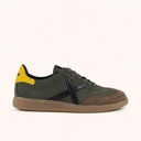 MUNICH BARRU 234 Olive green and brown leather sneakers with yellow detail (1)