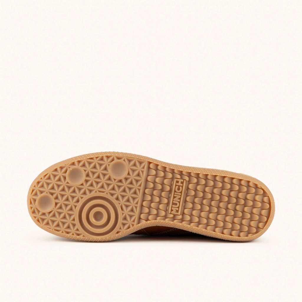 MUNICH BARRU 245 Tan tumbled leather sneakers with caramel gum sole (5)