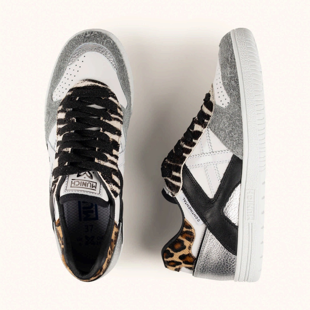 MUNICH CONTINENTAL PREMIUM 27 Sneakers of classic design White, Black, Silver and Animal Print (7)