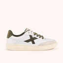 MUNICH LEGIT 125 Sneakers Retro tennis and skate organic essence in White and Olive Green (2)