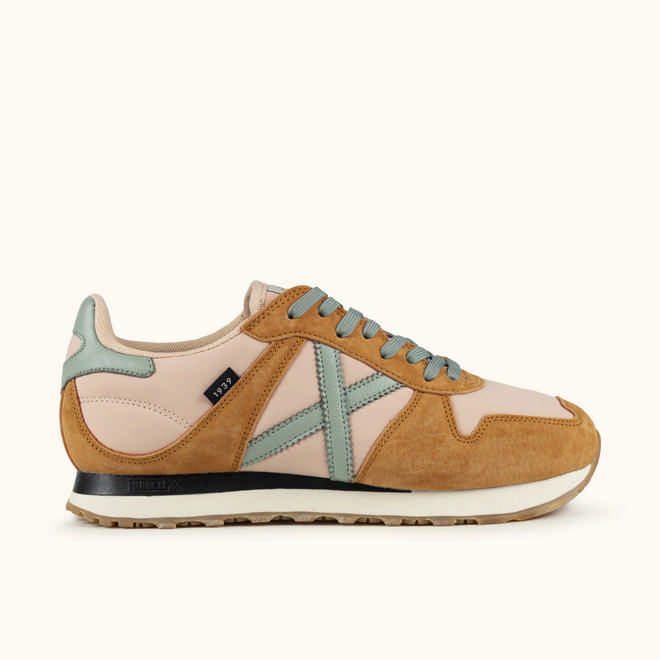 MUNICH MASSANA CLASSIC WMN 612 Sneakers Retro Running of athletic style Brown, Pale Pink and Mint Green (1)