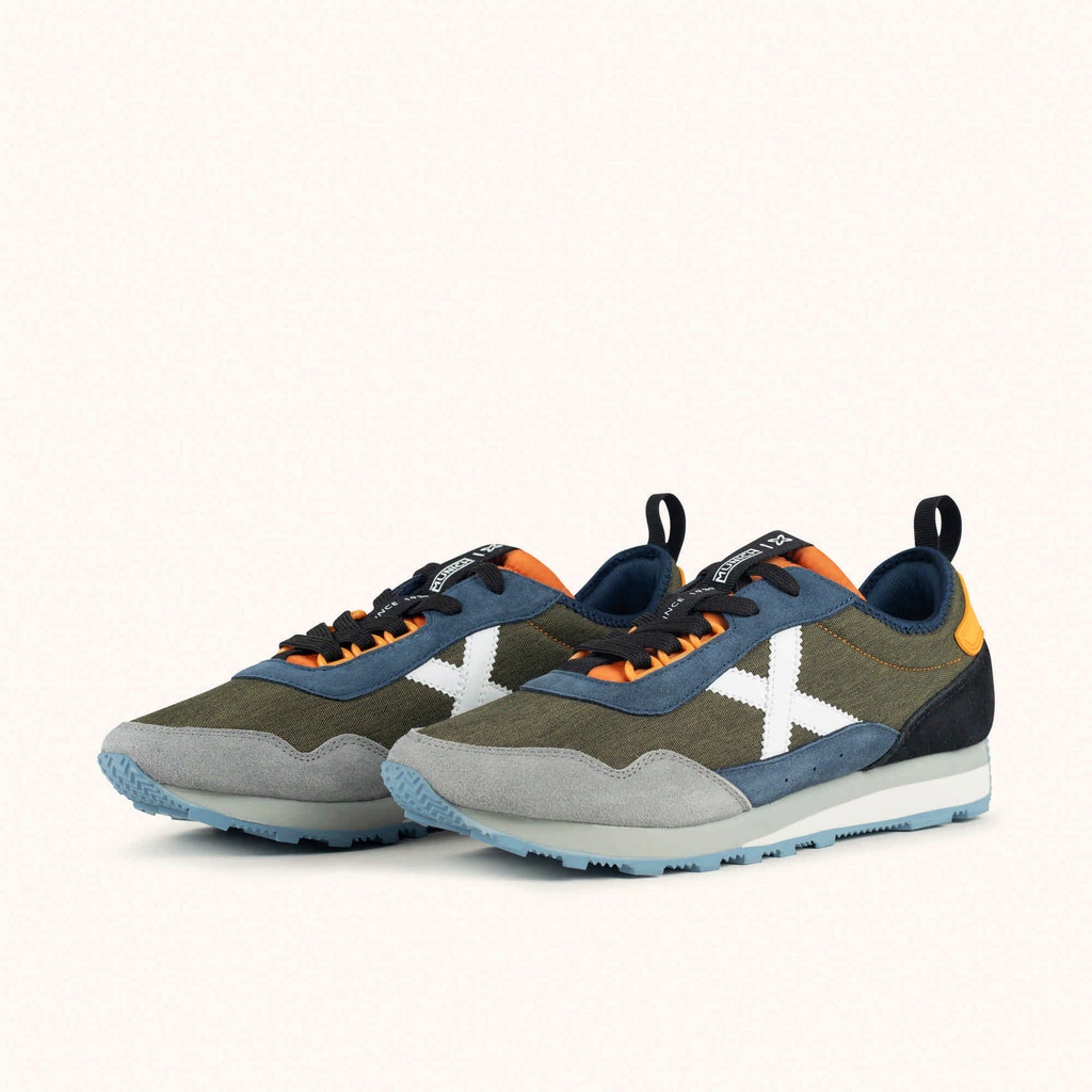 Retro Running Sneakers Khaki, Blue, Grey and Orange MUNICH UM 100 (6)