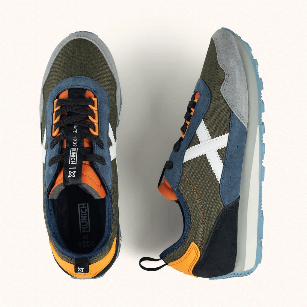 Retro Running Sneakers Khaki, Blue, Grey and Orange MUNICH UM 100 (7)