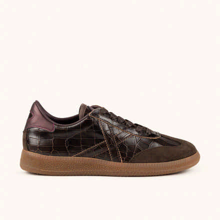 MUNICH BARRU 249 Sneakers of elegant design with crocodile effect Dark Brown and Bronze (2)