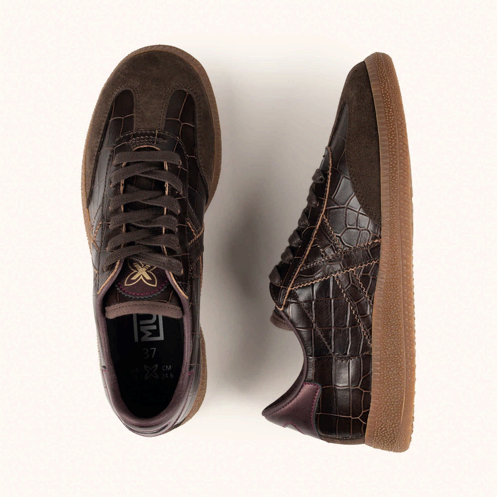 MUNICH BARRU 249 Sneakers of elegant design with crocodile effect Dark Brown and Bronze (7)