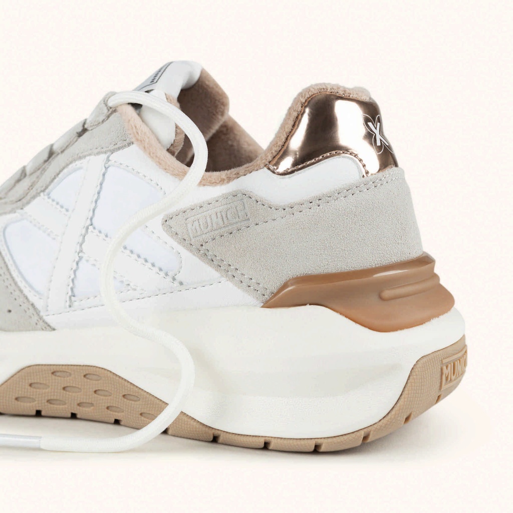 MUNICH NEXA 29 Futuristic design sneakers White, Grey and Rose Gold (3)