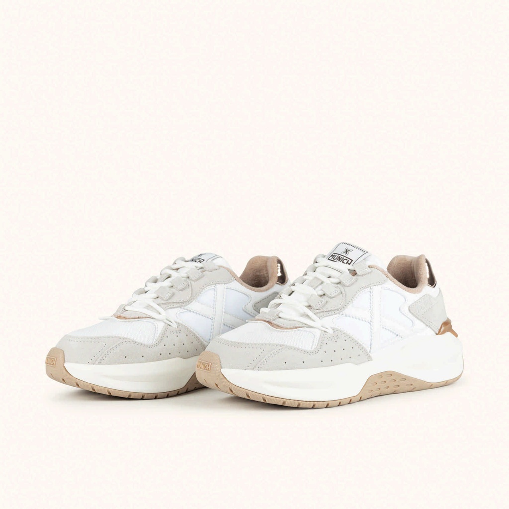 MUNICH NEXA 29 Futuristic design sneakers White, Grey and Rose Gold (6)