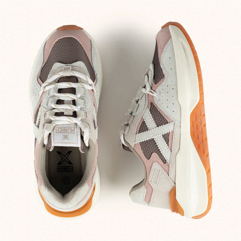 MUNICH NEXA 33 Sneakers futuristic design Sand, Pink and Brown (3)