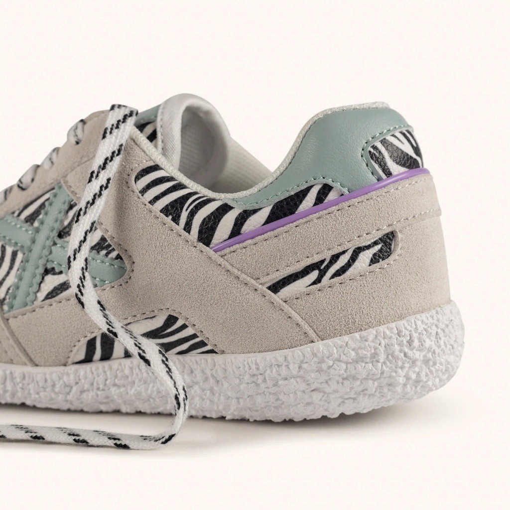 MUNICH MINI GOAL W 1633 Barefoot classic and flat grey and zebra kids' sneakers (3)