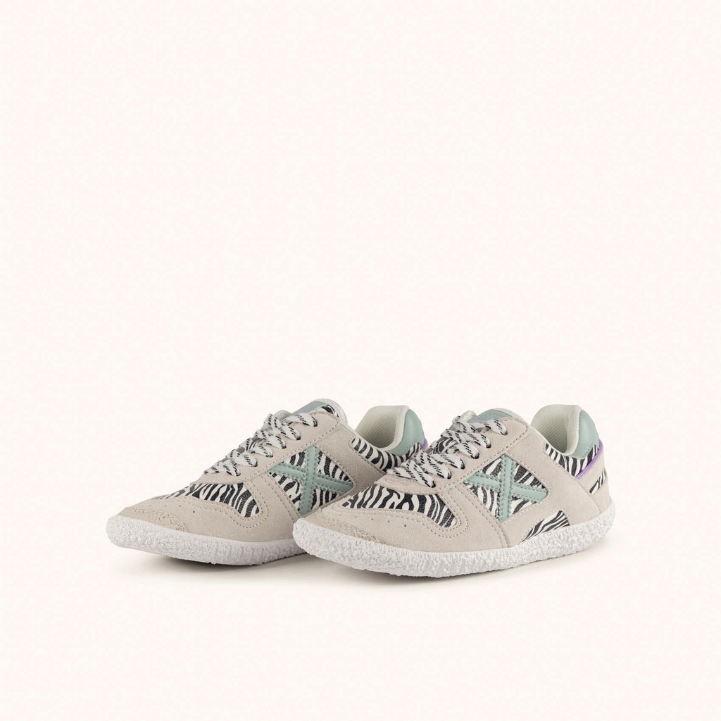 MUNICH MINI GOAL W 1633 Barefoot classic and flat grey and zebra kids' sneakers (6)