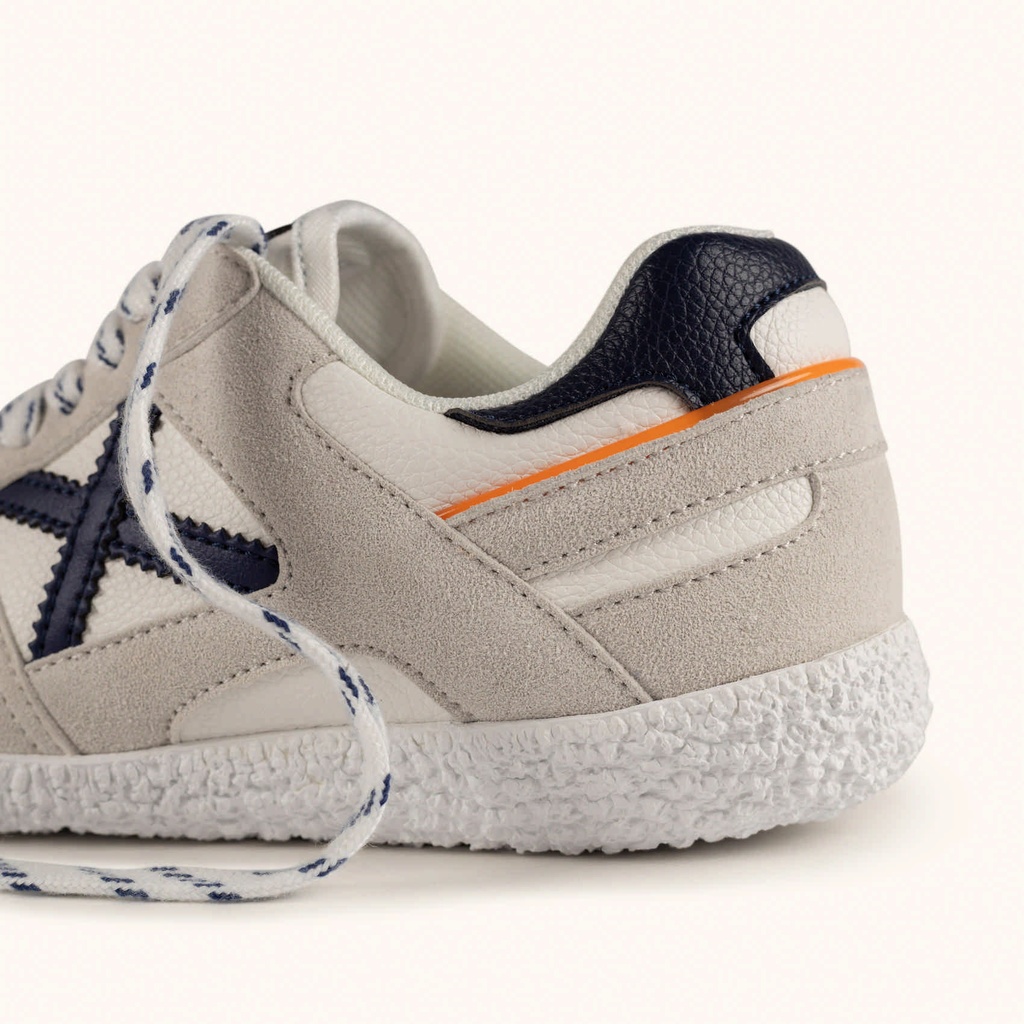 MUNICH MINI GOAL W 1636 Barefoot kids' classic and flat white and grey sneakers (3)