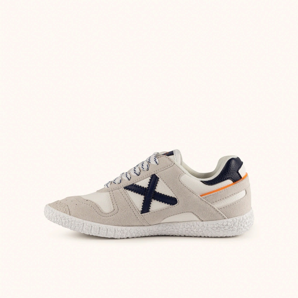 MUNICH MINI GOAL W 1636 Barefoot kids' classic and flat white and grey sneakers (4)