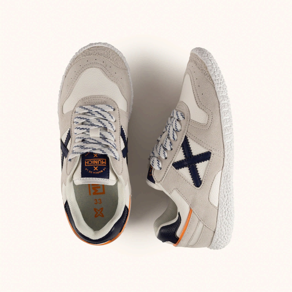 MUNICH MINI GOAL W 1636 Barefoot kids' classic and flat white and grey sneakers (7)