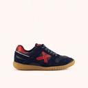 MUNICH MINI GOAL W 1637 Barefoot kids' classic and flat navy blue and red sneakers (1)