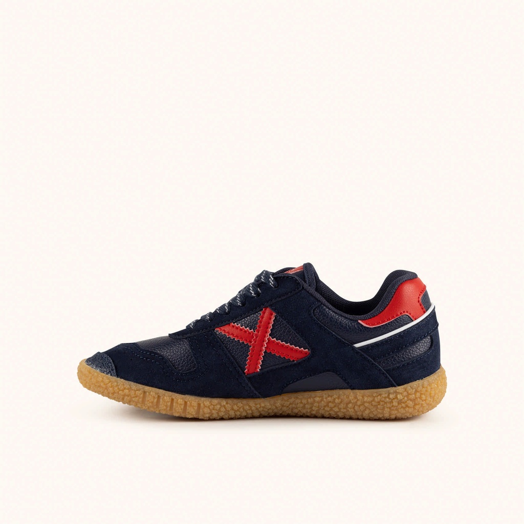 MUNICH MINI GOAL W 1637 Barefoot kids' classic and flat navy blue and red sneakers (4)
