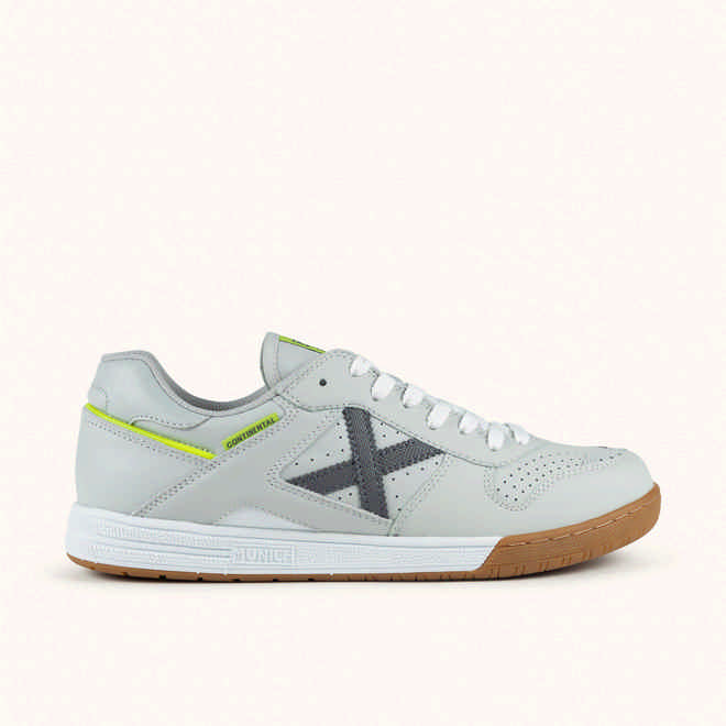 MUNICH CONTINENTAL 975 Futsal shoes Light Grey, Dark Grey, White and Neon Yellow (1)