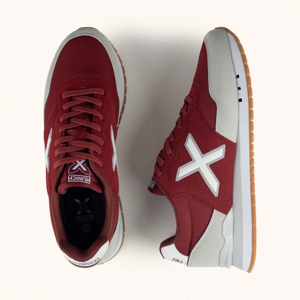 MUNICH DASH 2.0 292 Retro Running Sneakers with a timeless design Maroon, Light Grey and White (7)