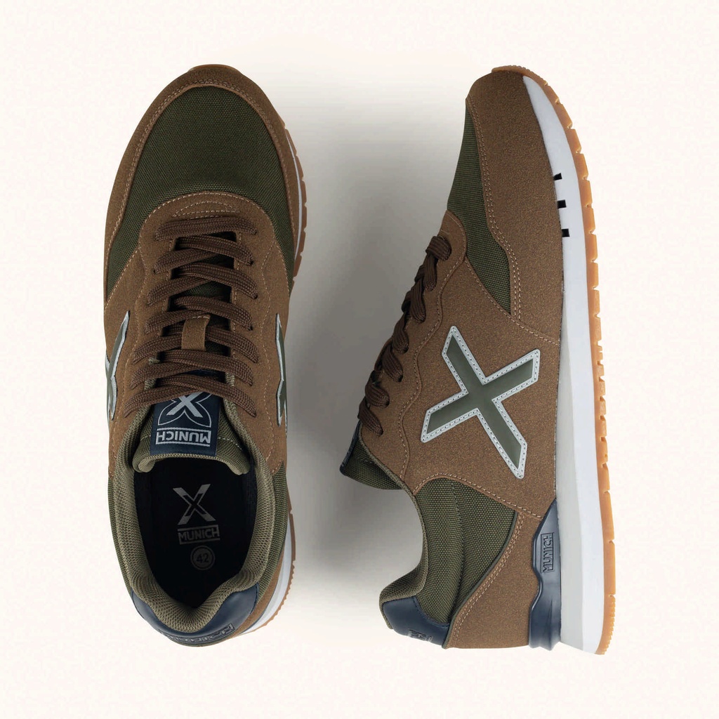 MUNICH DASH 2.0 294 Retro Running Sneakers with a timeless design Brown, Olive Green and Navy Blue (7)