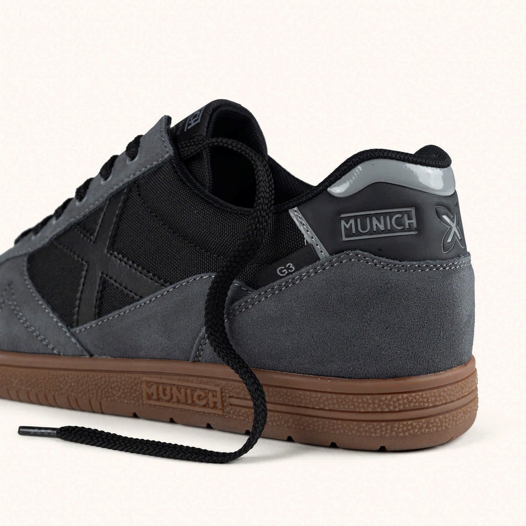 MUNICH G-3 484 Urban style canvas sneakers Grey and Black (4)