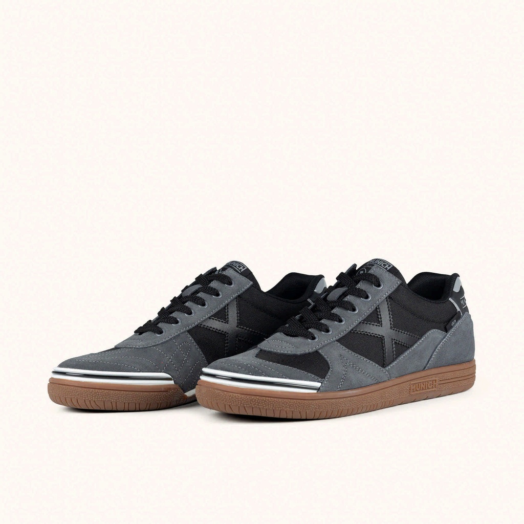 MUNICH G-3 484 Urban style canvas sneakers Grey and Black (10)