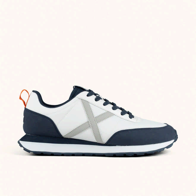 MUNICH RUSH 10 Retro Running Sneakers White, Navy Blue, Grey and Orange (1)